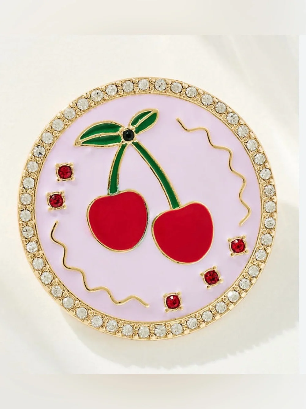 NWT Anthropologie Enamel Cherry Icon Brooch 🍒